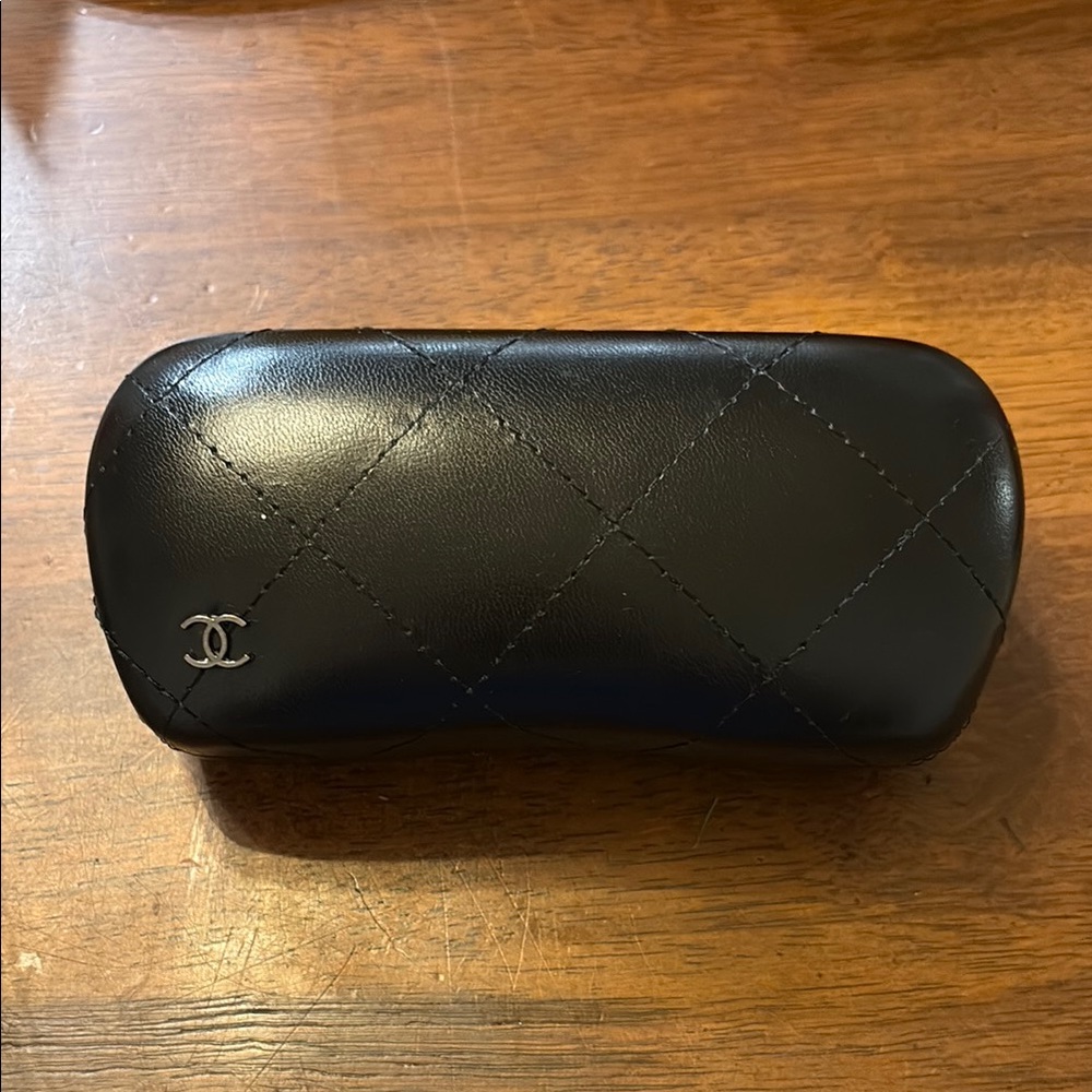 CHANEL Black Quilted Eyewear Case